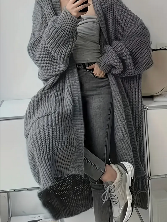 Elegant Women’s Long-Sleeve Knit Cardigan