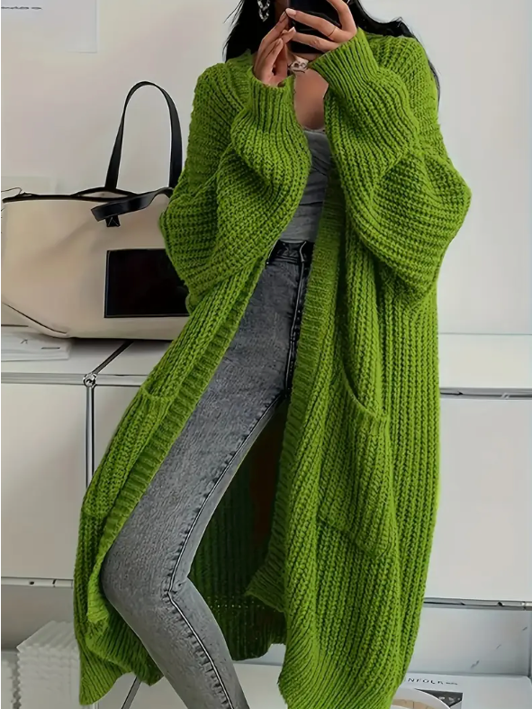 Elegant Women’s Long-Sleeve Knit Cardigan