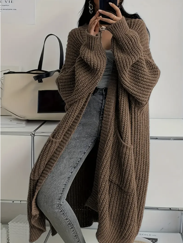 Elegant Women’s Long-Sleeve Knit Cardigan