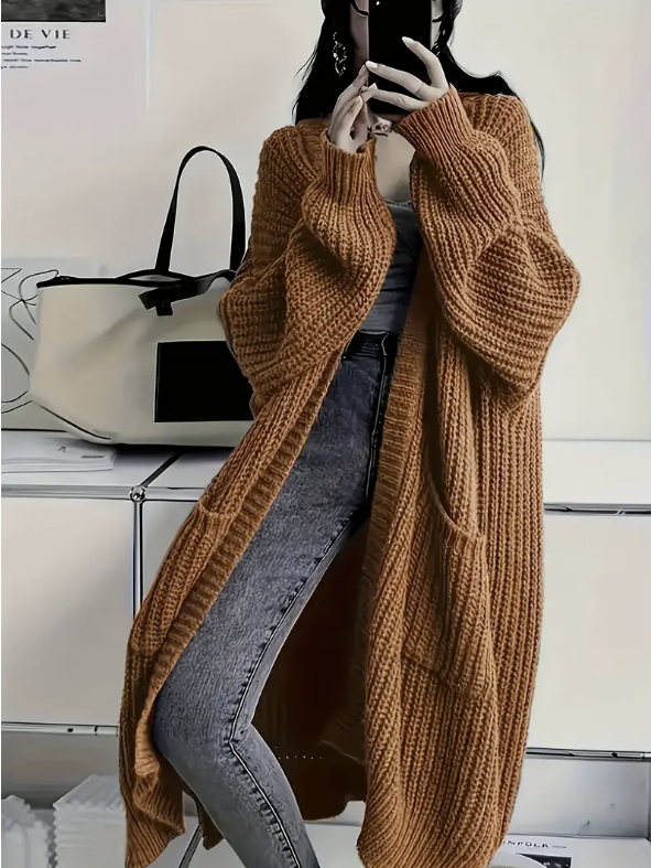 Elegant Women’s Long-Sleeve Knit Cardigan