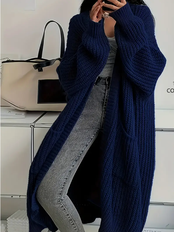 Elegant Women’s Long-Sleeve Knit Cardigan
