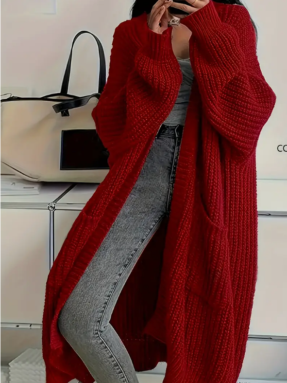 Elegant Women’s Long-Sleeve Knit Cardigan