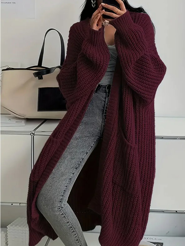 Elegant Women’s Long-Sleeve Knit Cardigan