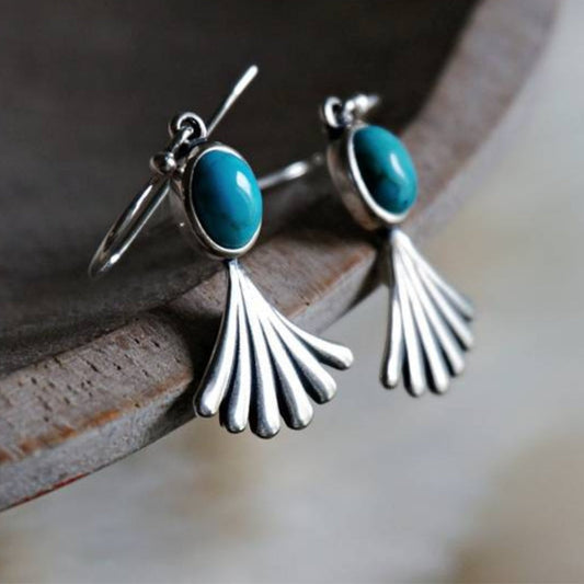 Stunning Boho Earrings Adorned with Dazzling Blue Opal