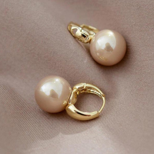 Elegant Gold-Embellished Pearl Earrings