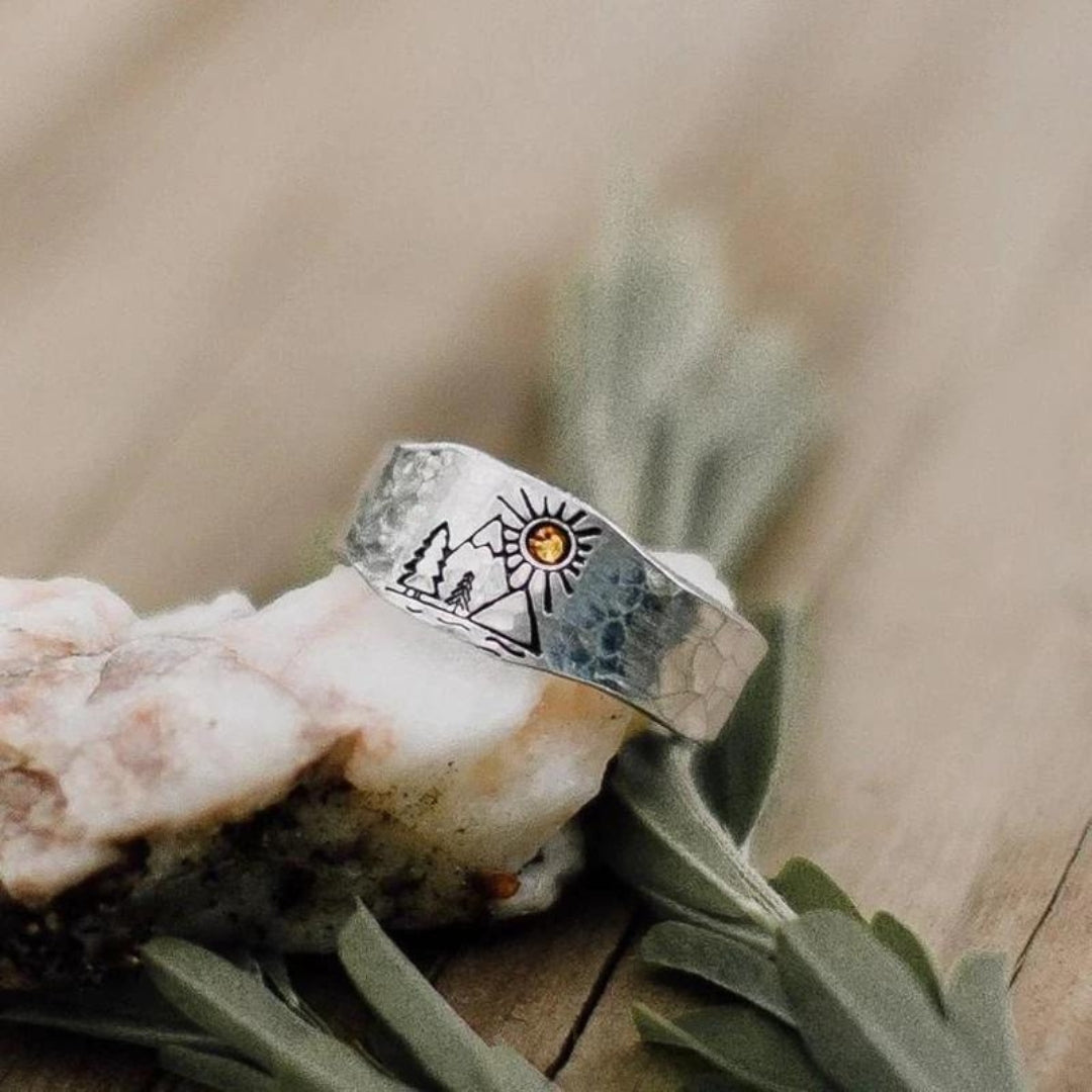 Elegant Silver Ring "Sun & Mountain" – Timeless Beauty for Every Occasion