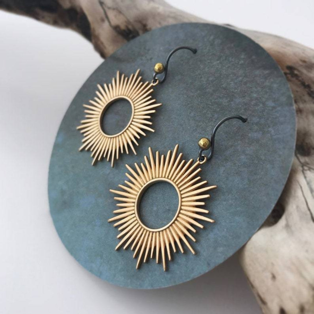 Stunning Solar-Inspired Boho Silver Earrings