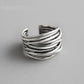 Elegant adjustable ring made of 925 sterling silver in beautiful layers