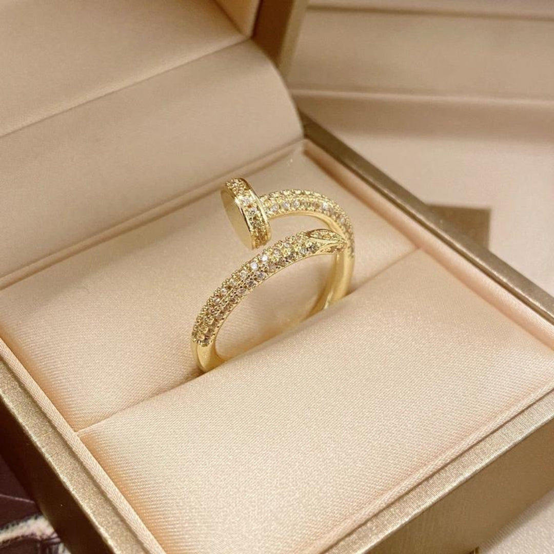 Elegant Adjustable Gold-Plated Ring for Ultimate Style