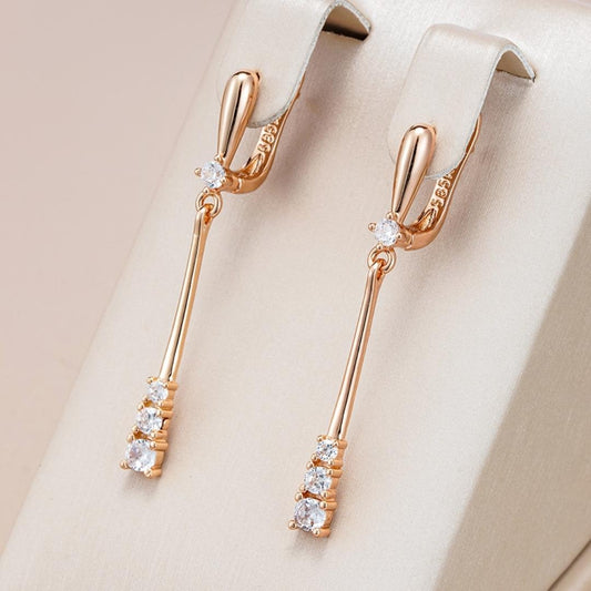 Stunning Gold Earrings Adorned with Dazzling Zirconia