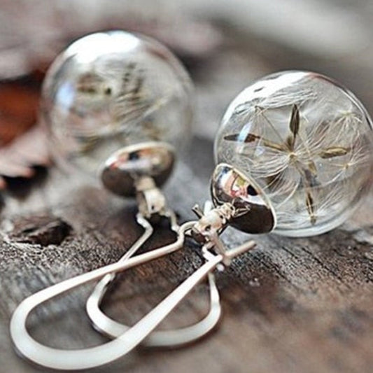 Chic Dandelion-Designed Silver Earrings for a Touch of Elegance