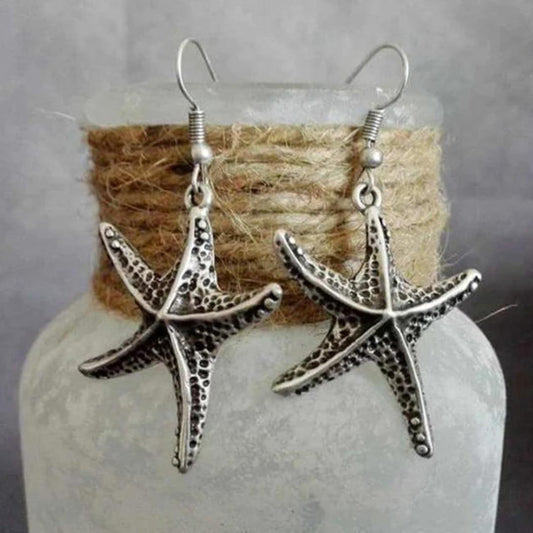 Timeless Vintage Silver Earrings with Exquisite Star Motif