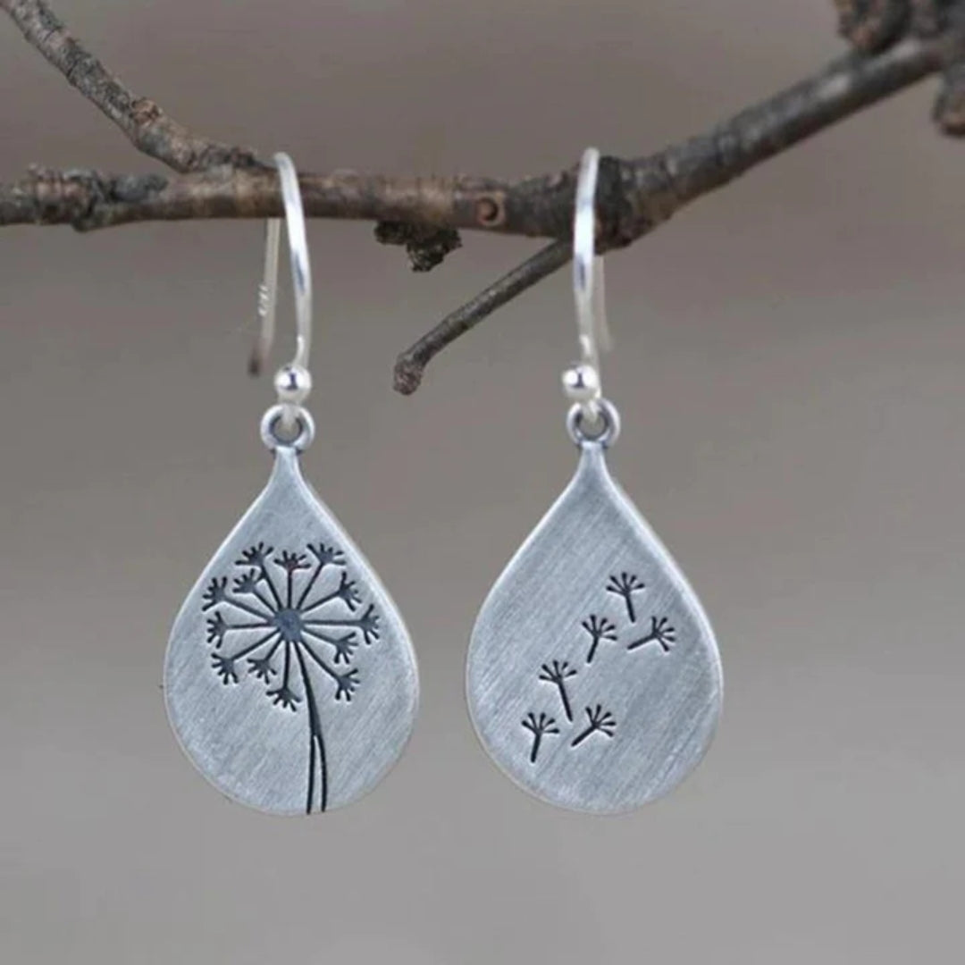 Charming Silver-Plated Dandelion Design Earrings