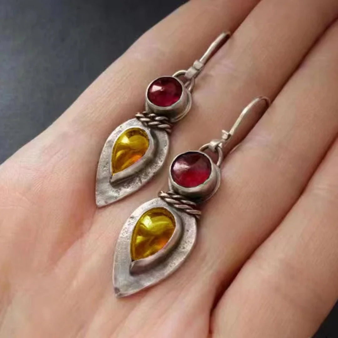 Chic Vintage-Inspired Glass Art Earrings