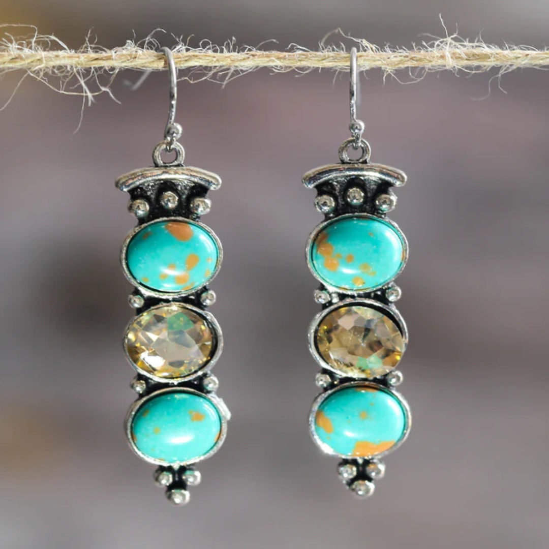 Chic Vintage Turquoise Drop Earrings for a Timeless Look