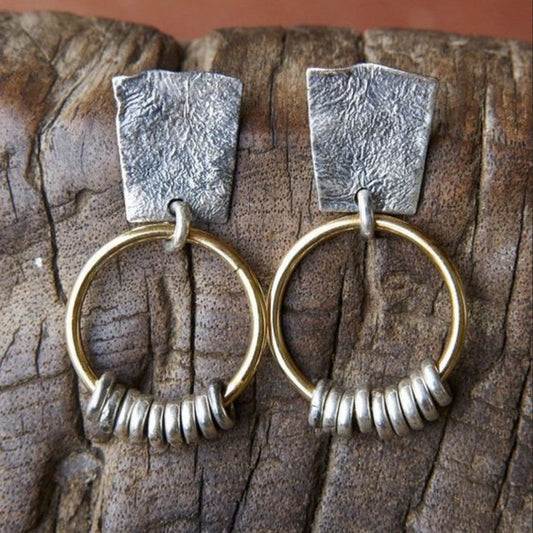 Chic Vintage-Inspired Gold and Silver Earrings