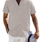 Casual Button Down Solid Linen Shirt (US Only)