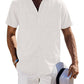 Casual Button Down Solid Linen Shirt (US Only)