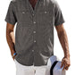 Casual Button Down Solid Linen Shirt (US Only)