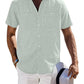 Casual Button Down Solid Linen Shirt (US Only)