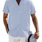 Casual Button Down Solid Linen Shirt (US Only)