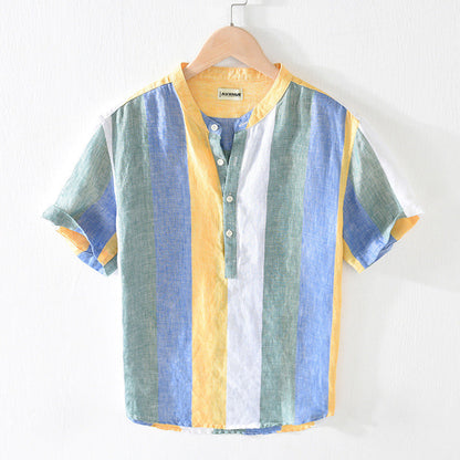 Charles Morrison Striped Flax Summer Shirt