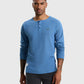 Waffle Henley Long Sleeve T-Shirt New