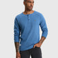 Waffle Henley Long Sleeve T-Shirt New