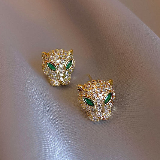 Glittering Golden Leopard Earrings