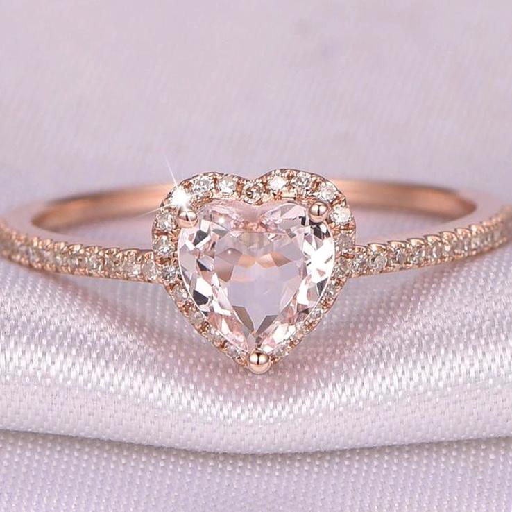 Sparkling Heart Ring with Fine Zirconia Stones