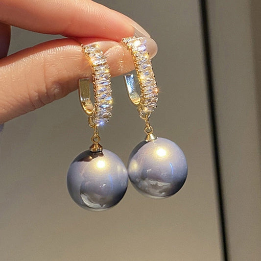 Stunning Pearl Earrings Adorned with Dazzling Zirconia