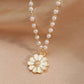 Pearl jewelry with charming daisy pendants