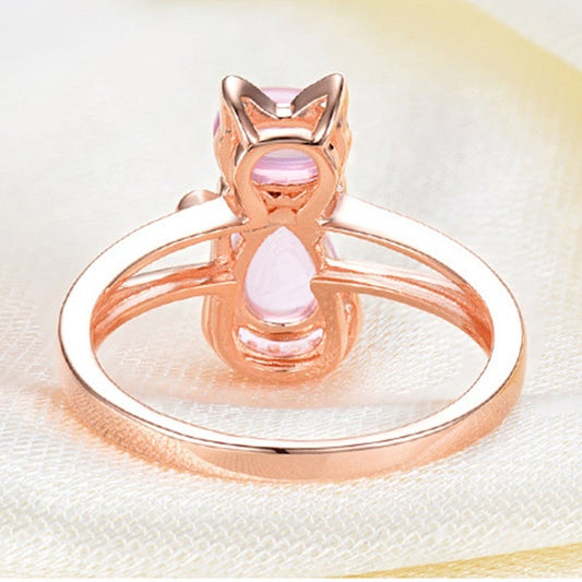 Seductive Rose Gold Cat Ring