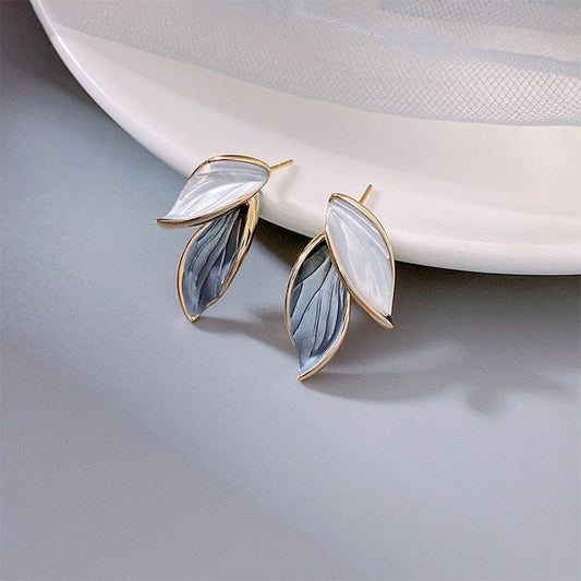 Graceful Hand-Painted Enamel Earrings "Lucky Wings" for an Exquisite Touch of Luxury