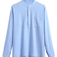 Linen V-neck Beach Long-sleeved Shirt