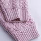 Cable Knit Cropped Loose Crewneck Long Sleeve Sweater
