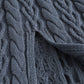 Cable Knit V-Neck Cropped Sweater with Split Skirt