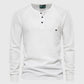 Waffle Henley Long Sleeve T-Shirt New