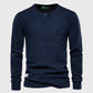 Waffle Henley Long Sleeve T-Shirt New