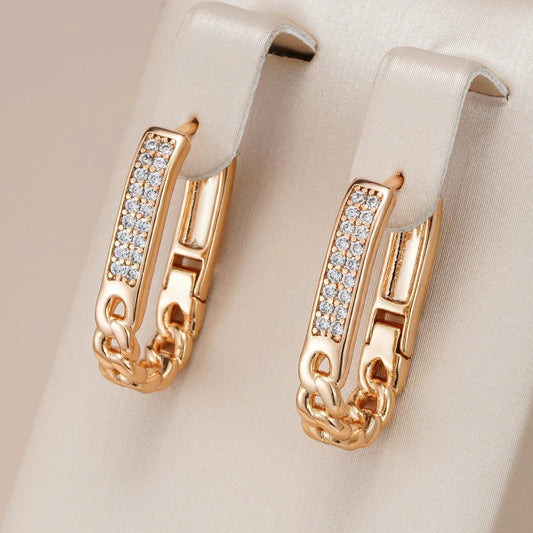 Stunning Golden Zirconia Necklace Set with Elegant Matching Earrings
