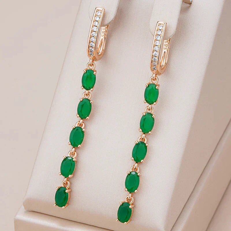 Stunning Green Crystal Drop Earrings for a Touch of Elegance