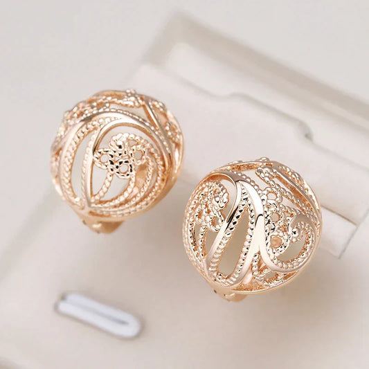 Elegant Hollow Golden Ball Earrings for a Stylish Statement
