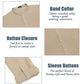 Linen Henley Long Sleeve Shirts with Pocket (US Only)