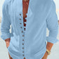 Cotton Linen Long Sleeve Solid Shirt