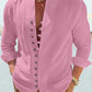 Cotton Linen Long Sleeve Solid Shirt