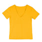 Men's Basic White Deep V-Neck Cotton Short Sleeve T-Shirt