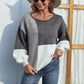 Contrast Color Lantern Sleeve Sweater
