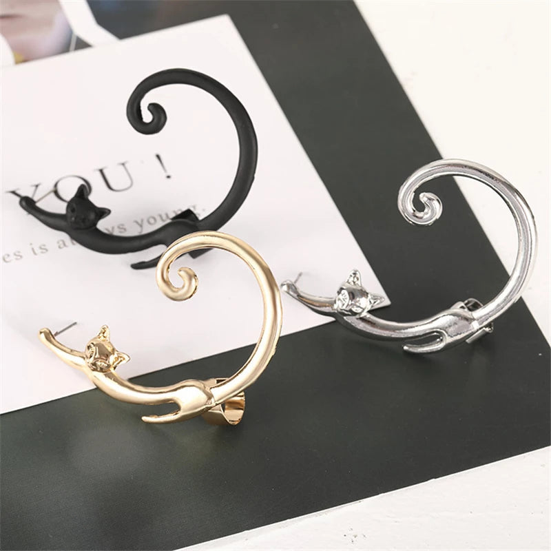 Chic Silver Earrings Perfect for Your Beloved Feline Companion