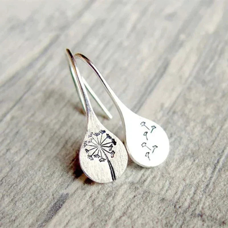Charming Dandelion-Inspired 925 Sterling Silver Earrings - Elegance Redefined!