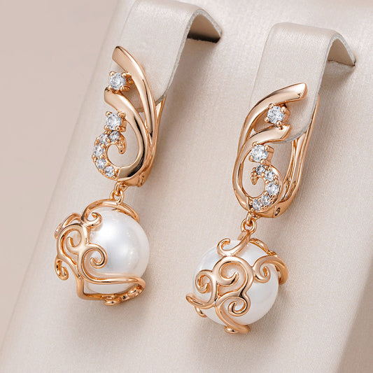 Elegant Earrings Adorned with Beautiful Freshwater Pearls